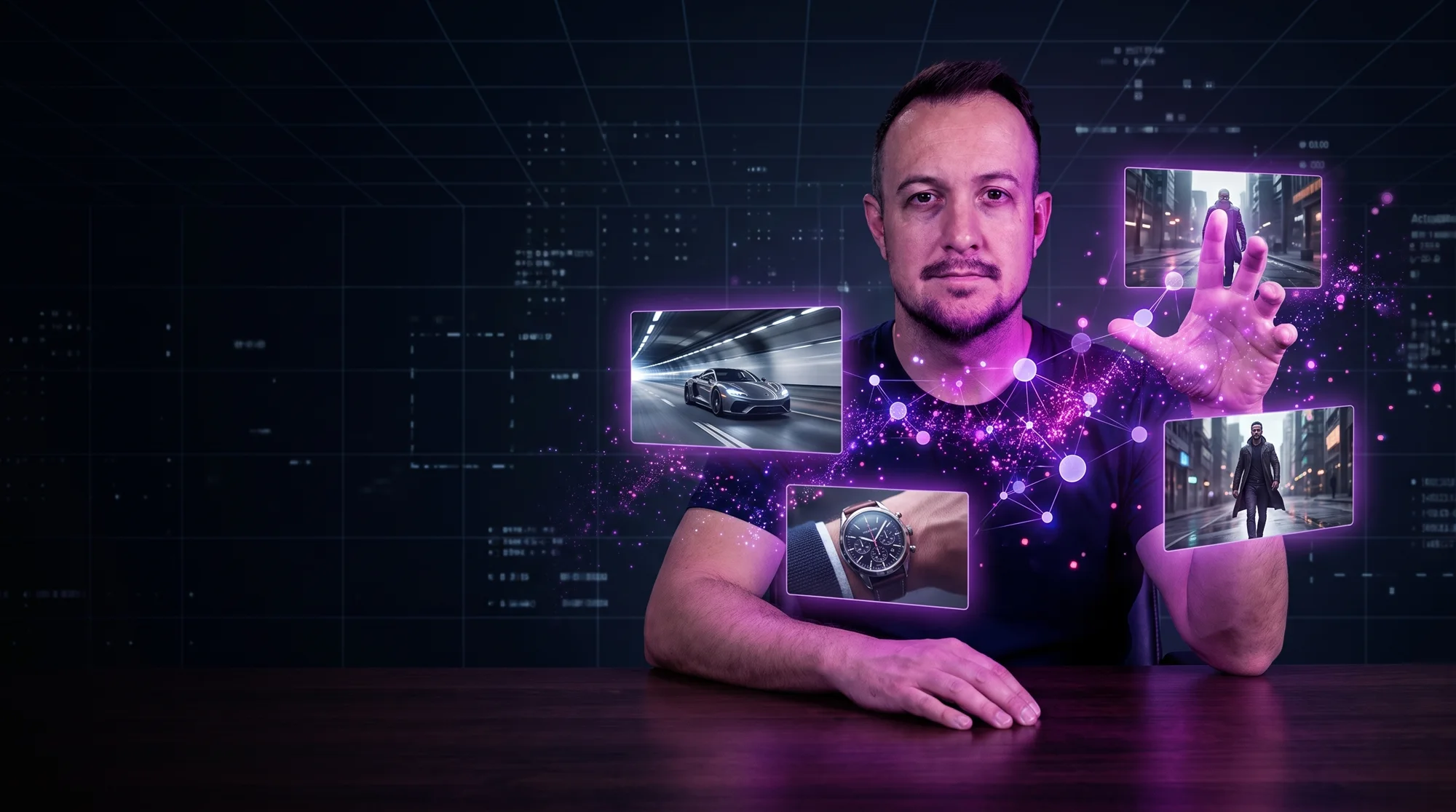 Douglas Helmer dirigindo projetos de imagem e vídeo com IA